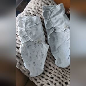 Adorable Baby Swaddle Set in Gray and White